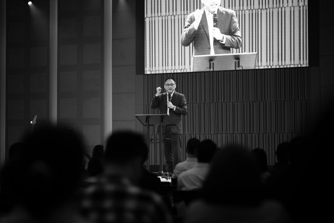 charismatic speaker on stage
