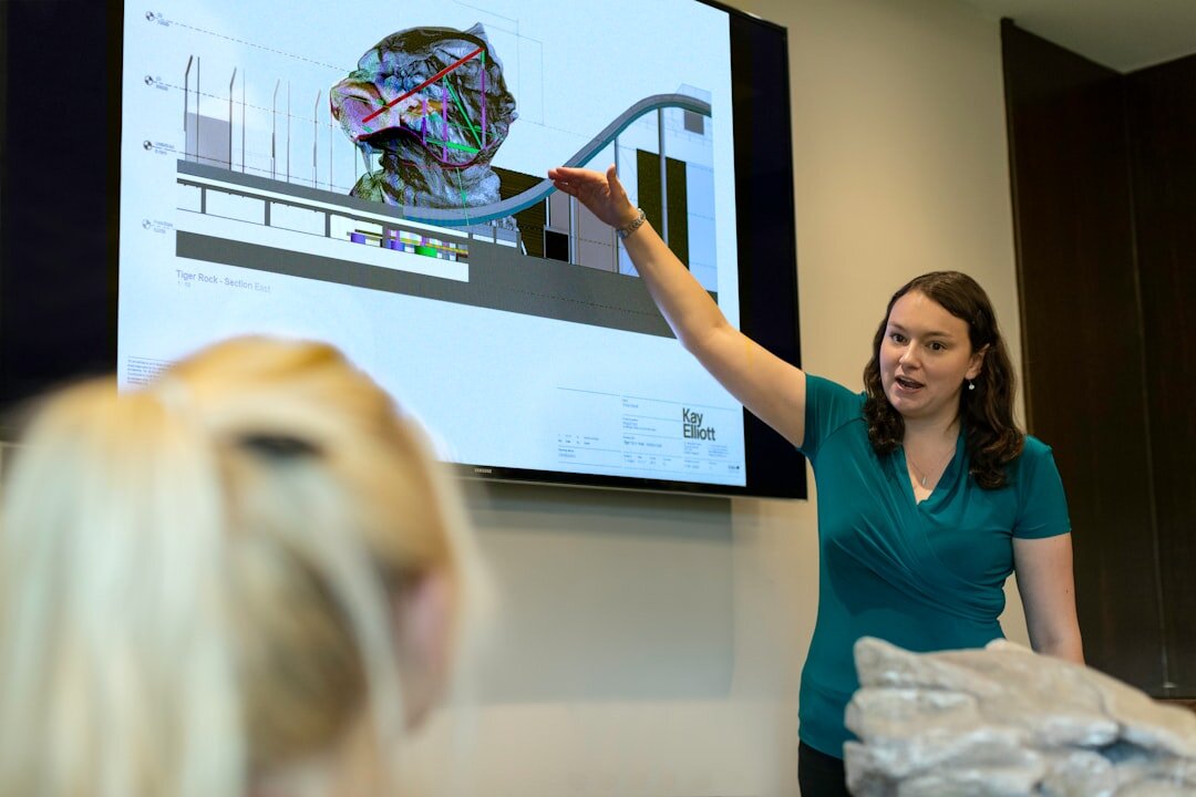 woman presenting to group