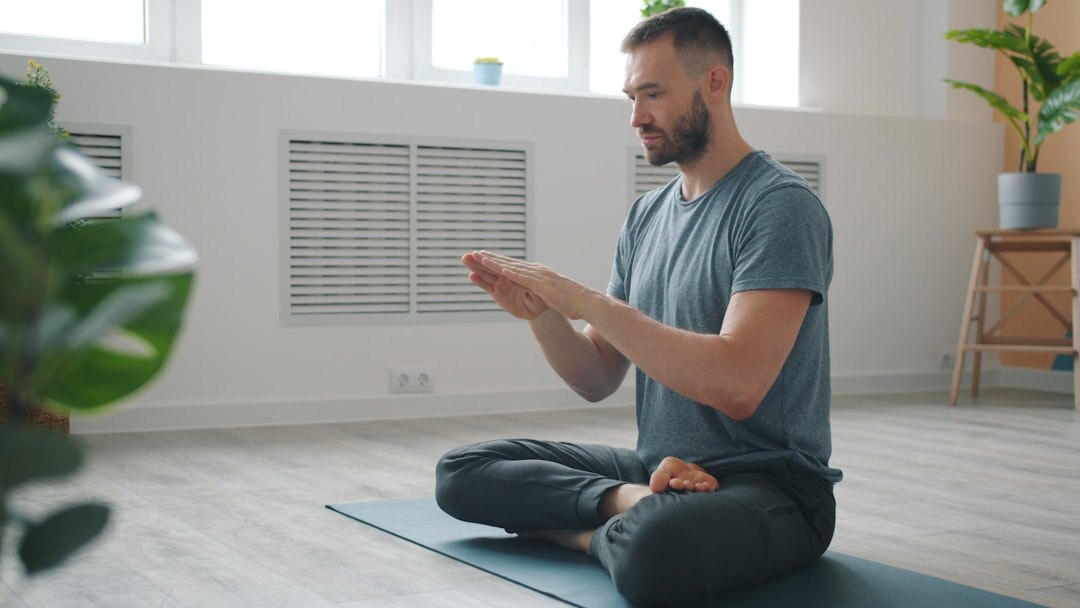 person practicing breathing exercises
